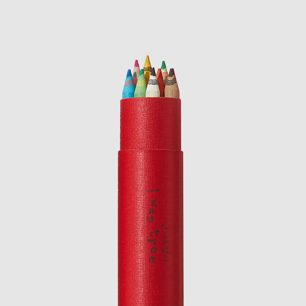 보킷 친환경문구 재생종이 색연필 10pcs (크라프트/레드)