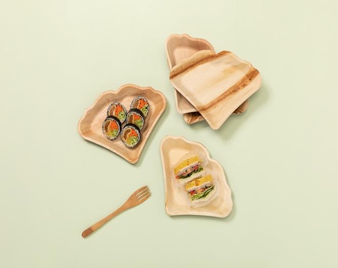 [자연상점] 나뭇잎으로 만든 친환경 제로웨이스트 생분해성 야자수잎접시 10개입