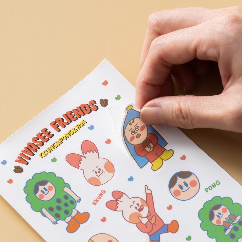 비바씨 프렌즈 리무버블 스티커 2종