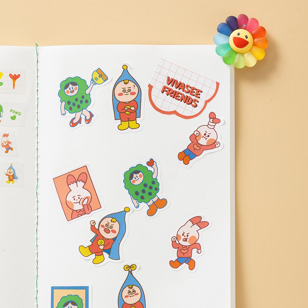 비바씨 프렌즈 리무버블 스티커 2종
