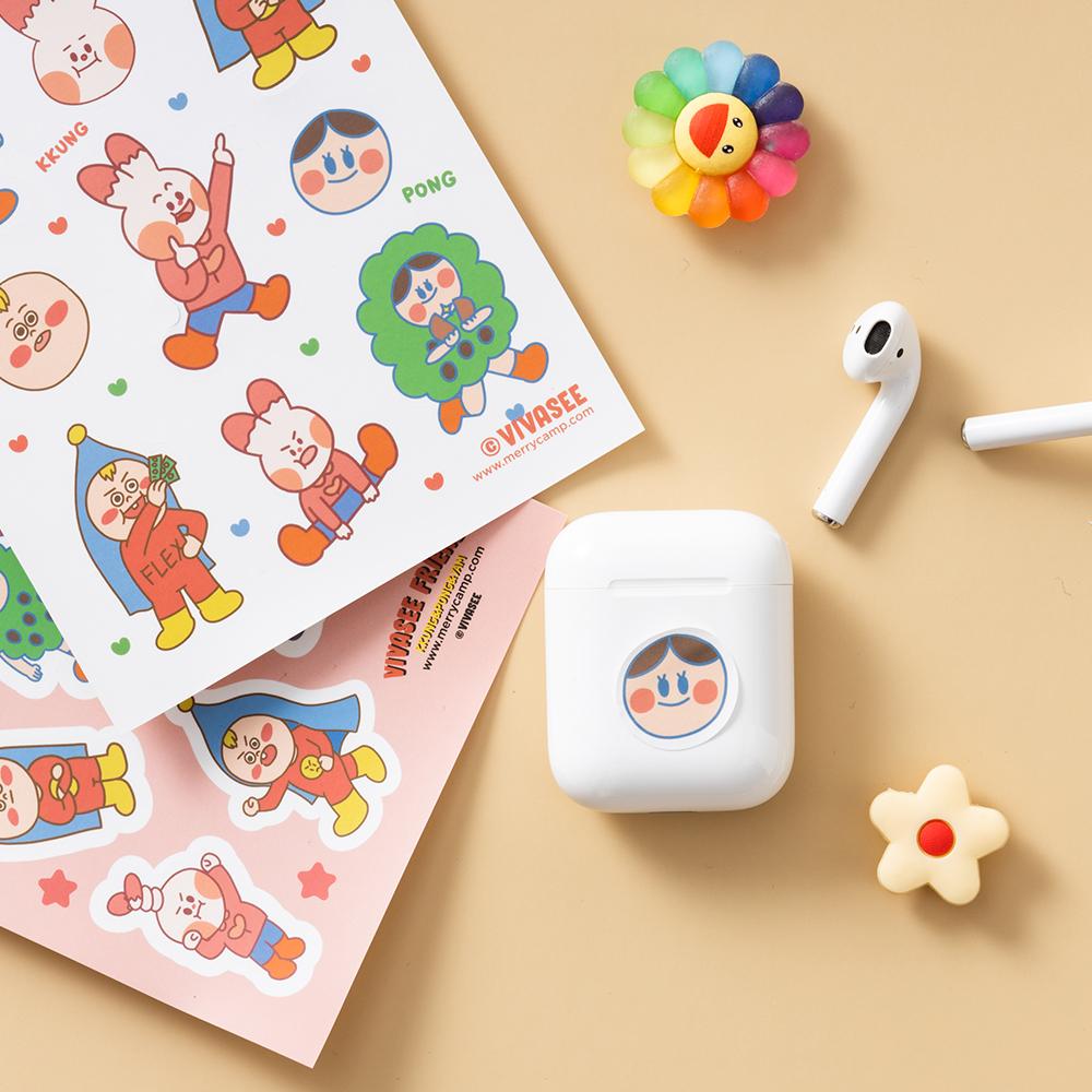 비바씨 프렌즈 리무버블 스티커 2종