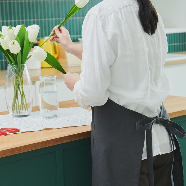 목화송이 단색 앞치마-목화송이협동조합-차세대 판로플랫폼 스토어(STORE) 36.5
