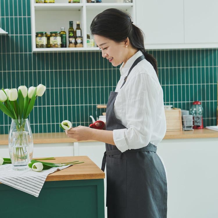 목화송이 단색 앞치마-목화송이협동조합-차세대 판로플랫폼 스토어(STORE) 36.5