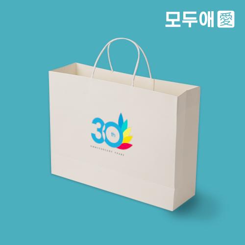 [판촉] 모두애 컬러인쇄 종이쇼핑백 화이트