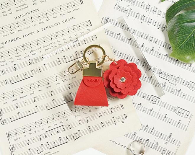 가죽 카네이션 자동차키링 (키홀더, 열쇠고리)