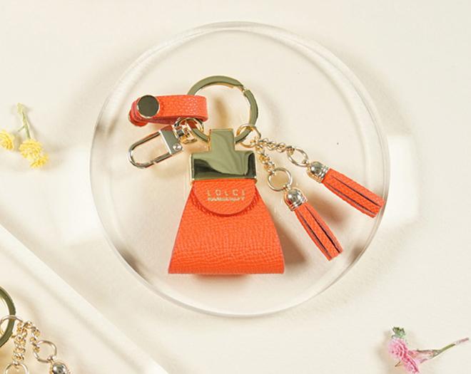 롤시 미니테슬 가죽 자동차키링