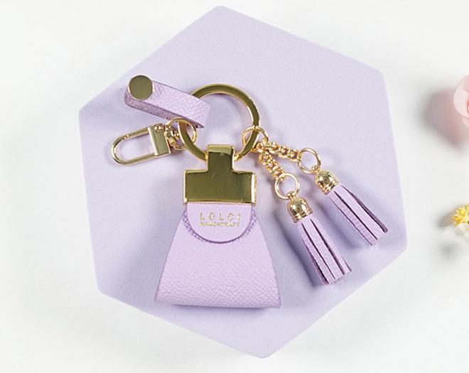 롤시 미니테슬 가죽 자동차키링