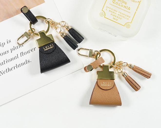 롤시 미니테슬 가죽 자동차키링