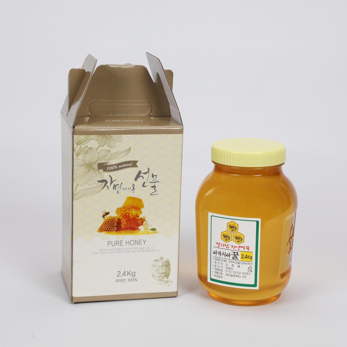 강화 천연 벌꿀 1.2kg, 2.4kg (아카시아 꿀/ 잡화 꿀)
