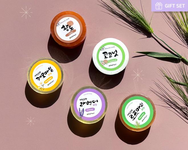 수제 허브 비누 5종 기프트 세트-허브이야기-차세대 판로플랫폼 스토어(STORE) 36.5