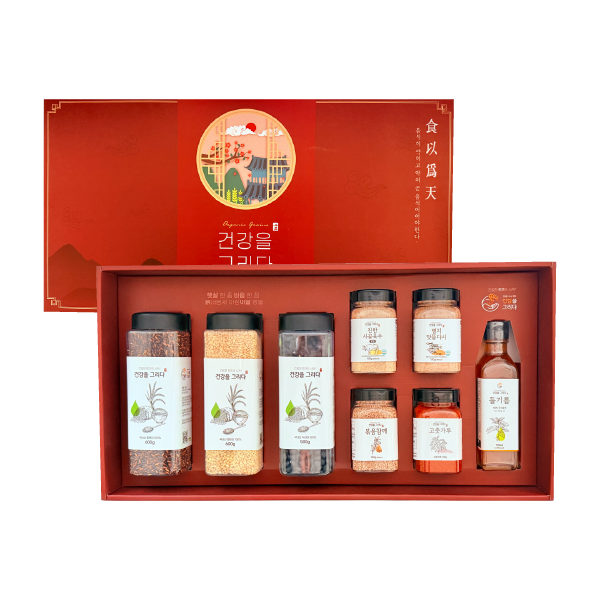 [건강을그리다]농산물 종합선물세트[국산잡곡,국산들기름,국산볶음참깨,국산고춧가루,멸치다시,사골다시]