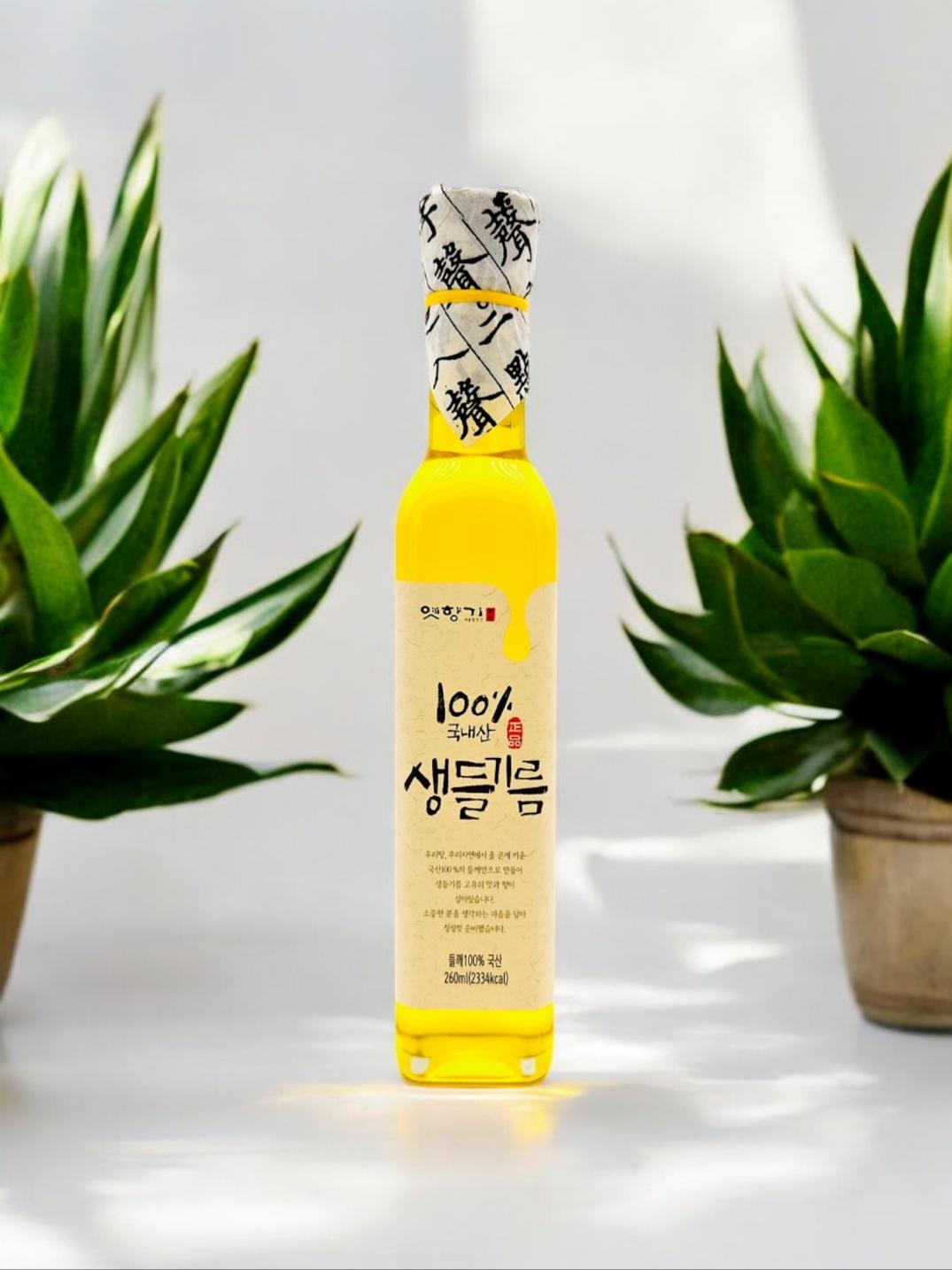 [마을기업,전통식품] 볶지 않아 맑고 건강한 생들기름 260ml (국산들깨100%)