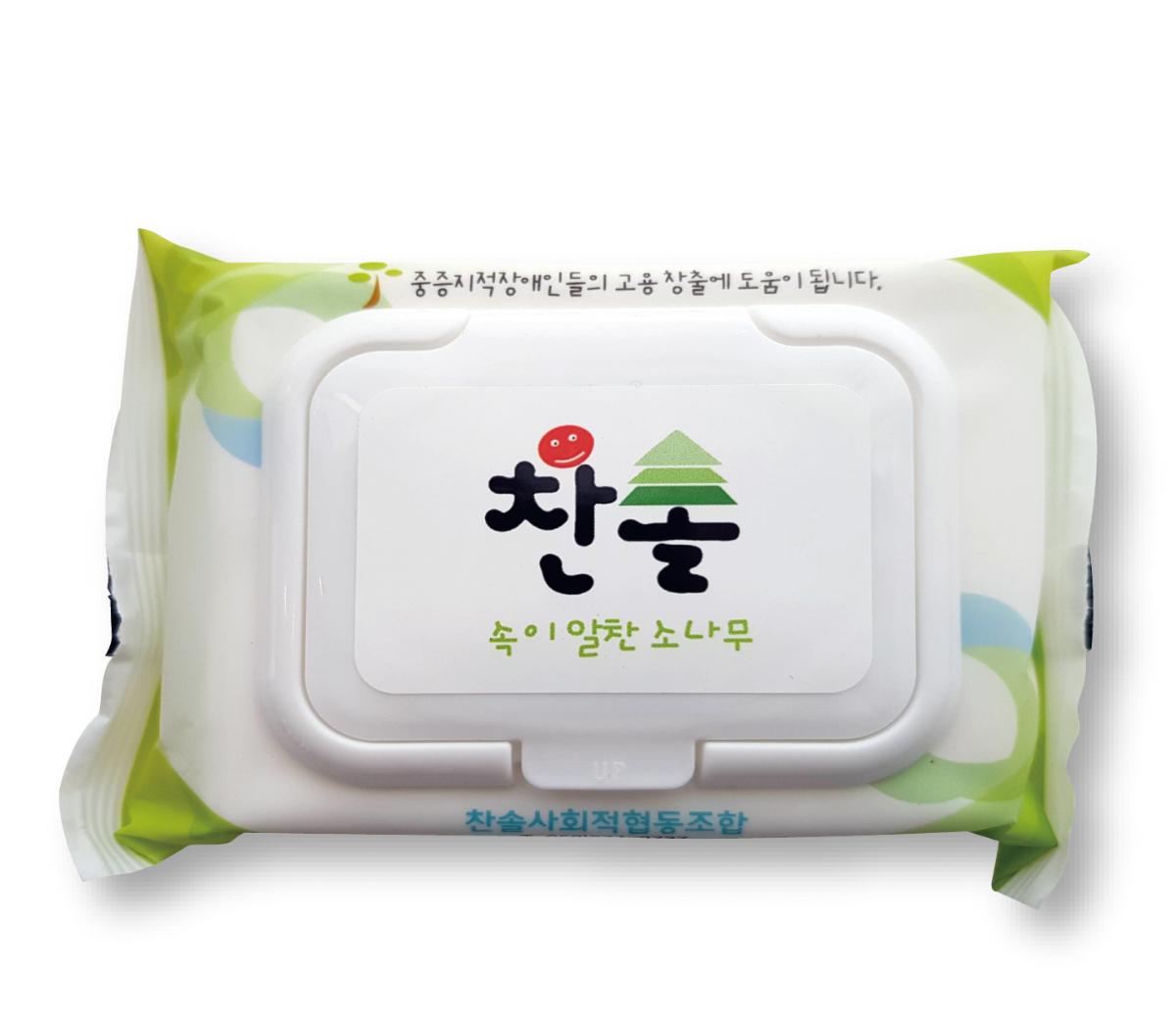 찬솔캡형물티슈 20매 (Box 100개)-찬솔사회적협동조합-차세대 판로플랫폼 스토어(STORE) 36.5