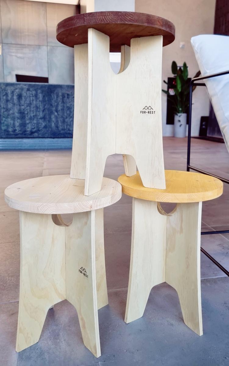 포레스트 조립식 원목 캠핑의자/원목 차박의자/원목의자/원목스툴