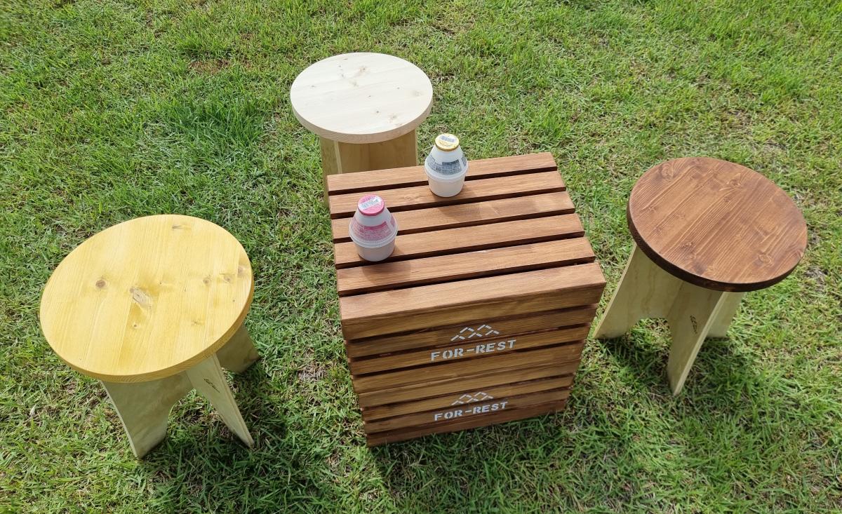 포레스트 조립식 원목 캠핑의자/원목 차박의자/원목의자/원목스툴