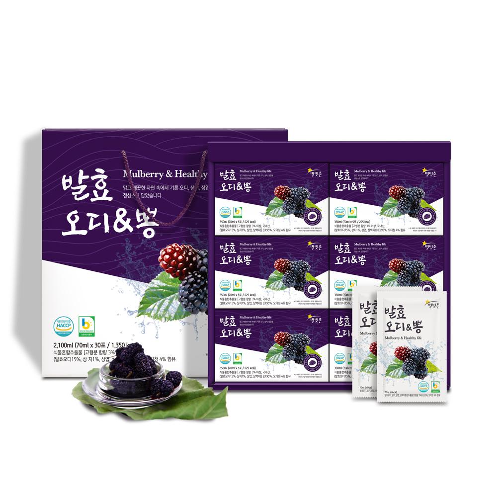 별빛촌 발효 오디&뽕 70ml × 30포-농업회사법인(주)이비채-차세대 판로플랫폼 스토어(STORE) 36.5