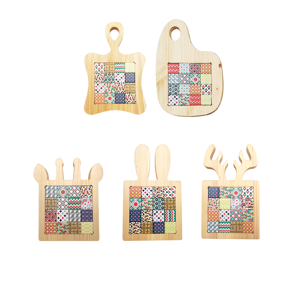 북유럽 원목 타일 냄비받침대 5종