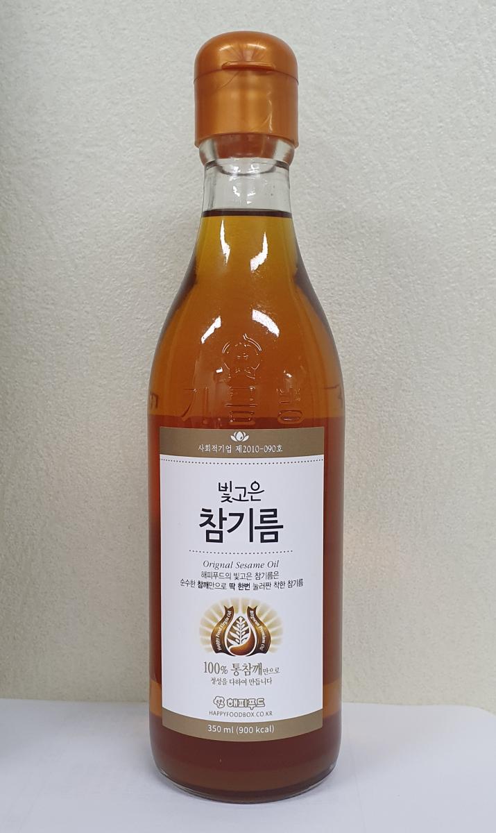빛고은 참기름 350ml (가정용,소주병) -해피푸드주식회사-차세대 판로플랫폼 스토어(STORE) 36.5