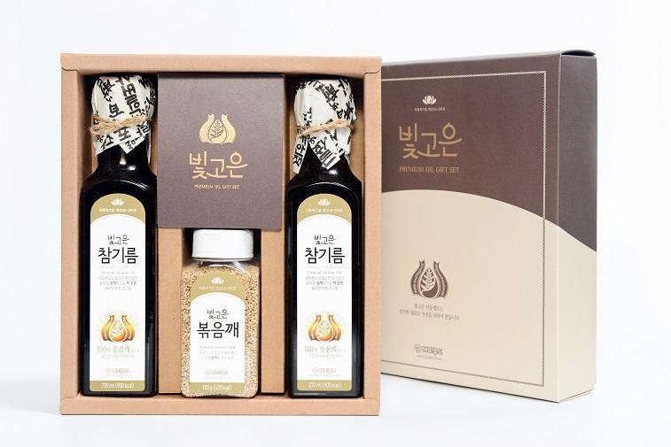 빛고은 참기름 2구 (선물용) + 볶음깨 세트-해피푸드주식회사-차세대 판로플랫폼 스토어(STORE) 36.5