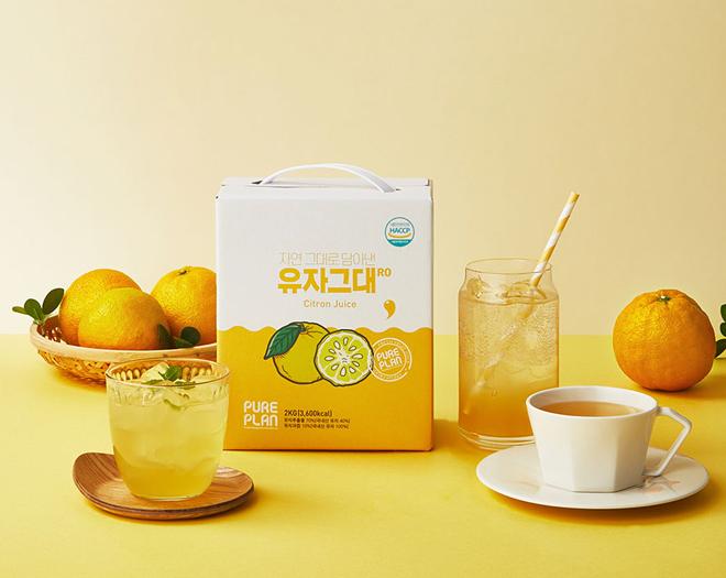 [퓨어플랜] 유자 그대RO 2kg(약40회분)  백인박스포장 유자차 3배희석해서 활용 유자에이드 유자청