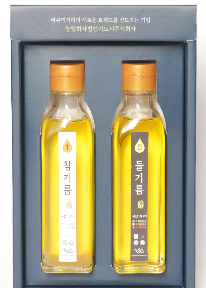 자연그대로참기름 생들기름 180ml 선물세트