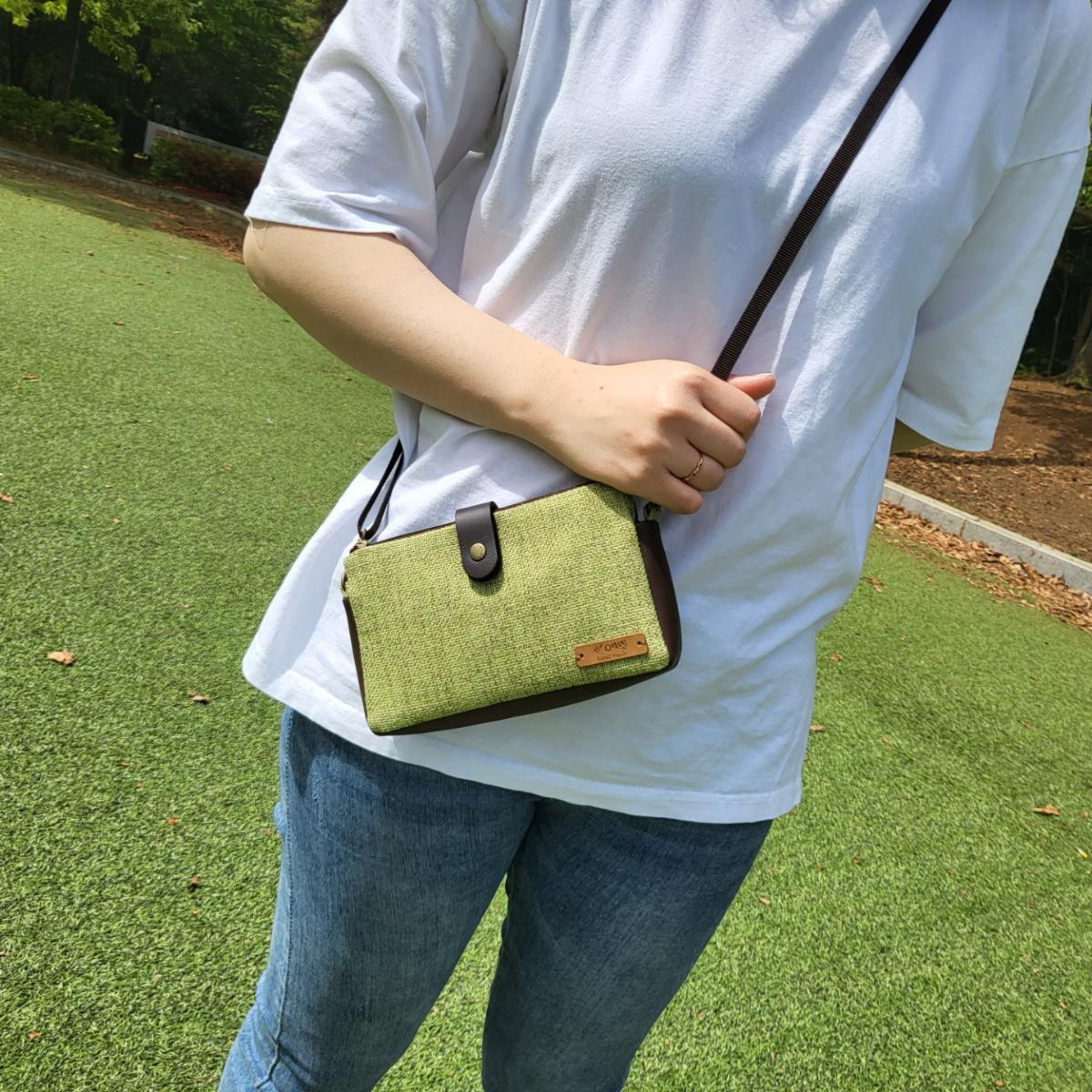 2중지퍼 무지린넨 크로스백-예쁜손공예협동조합-차세대 판로플랫폼 스토어(STORE) 36.5