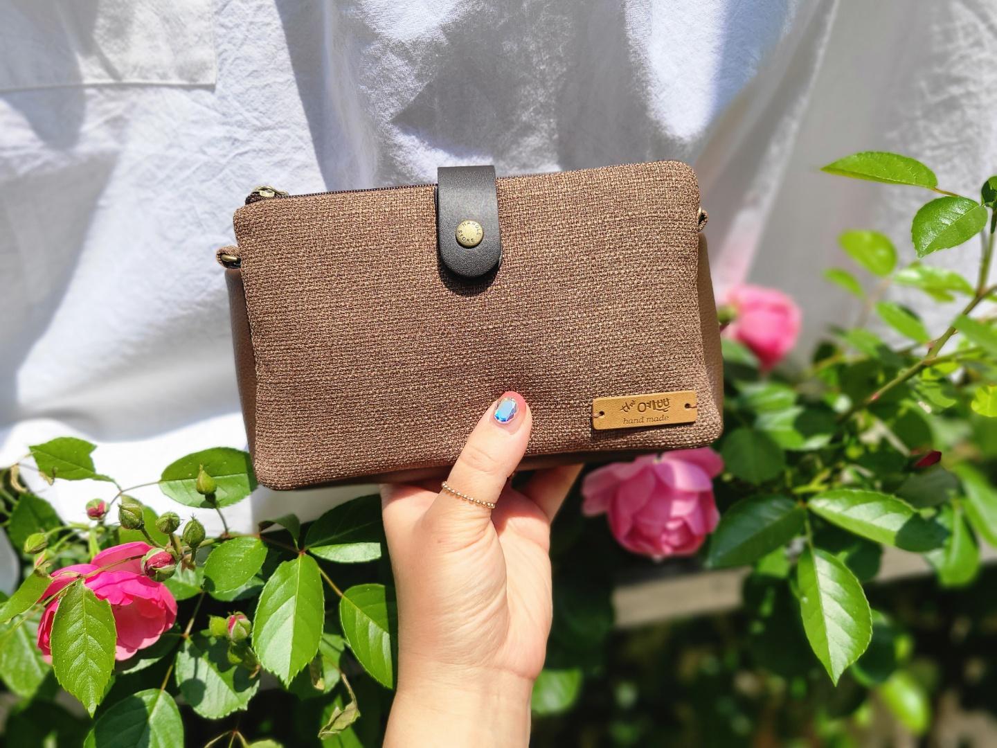 2중지퍼 무지린넨 크로스백-예쁜손공예협동조합-차세대 판로플랫폼 스토어(STORE) 36.5