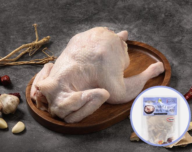 [지역특가전]두메산골 당일손질 냉장 토종닭 1마리(1250g~1350g) + 한방부재료1 팩