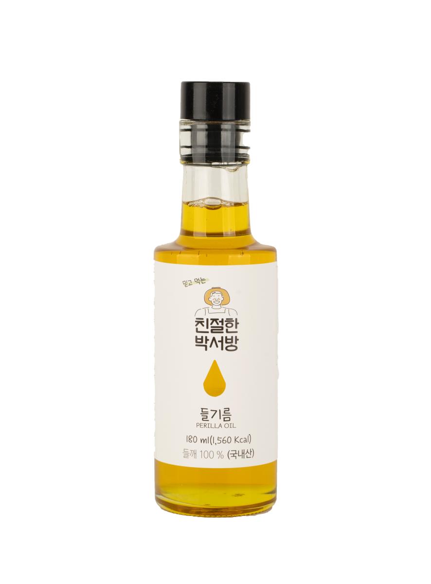 [친절한박서방]청년농부가 직접 짠  100%  국산 들기름 180ml