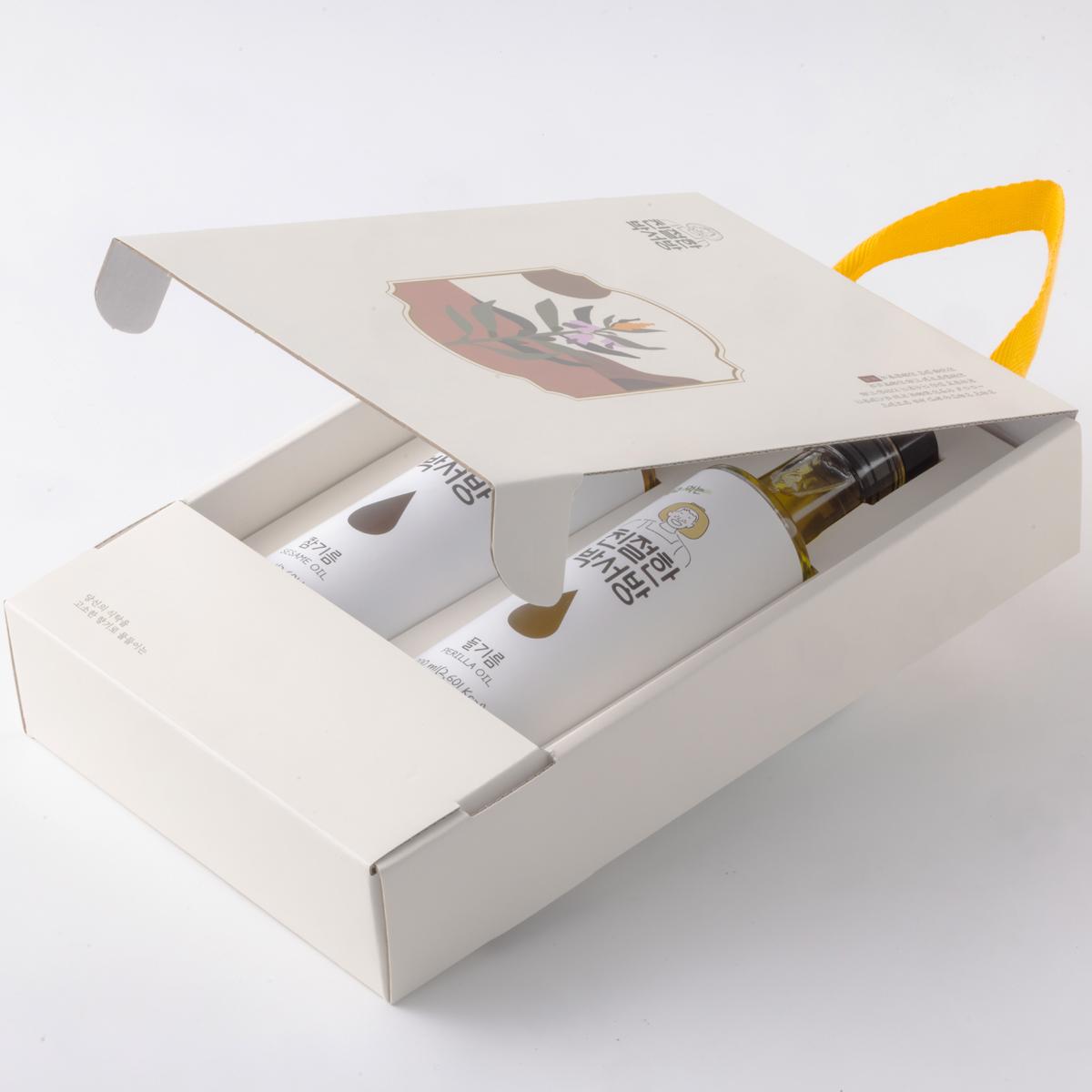 [친절한박서방]청년농부가 직접 짠  100%  국산 들기름 300mlx2병 선물세트-농업회사법인주식회사창창푸드-차세대 판로플랫폼 스토어(STORE) 36.5