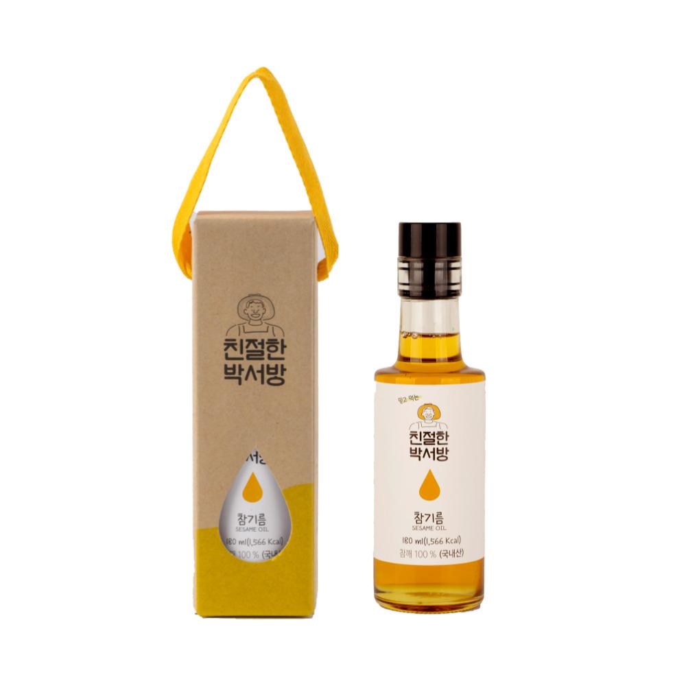 [친절한박서방]청년농부가 직접 짠  100%  국산 참기름 180ml