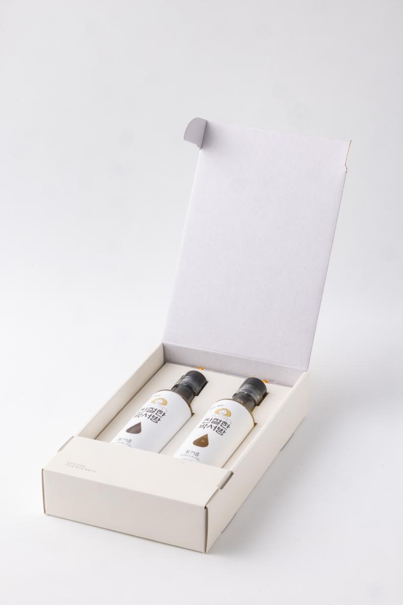 [친절한박서방]청년농부가 직접 짠  100%  국산 참기름 300ml+들기름 300ml 선물세트-농업회사법인(주)창창푸드-차세대 판로플랫폼 스토어(STORE) 36.5