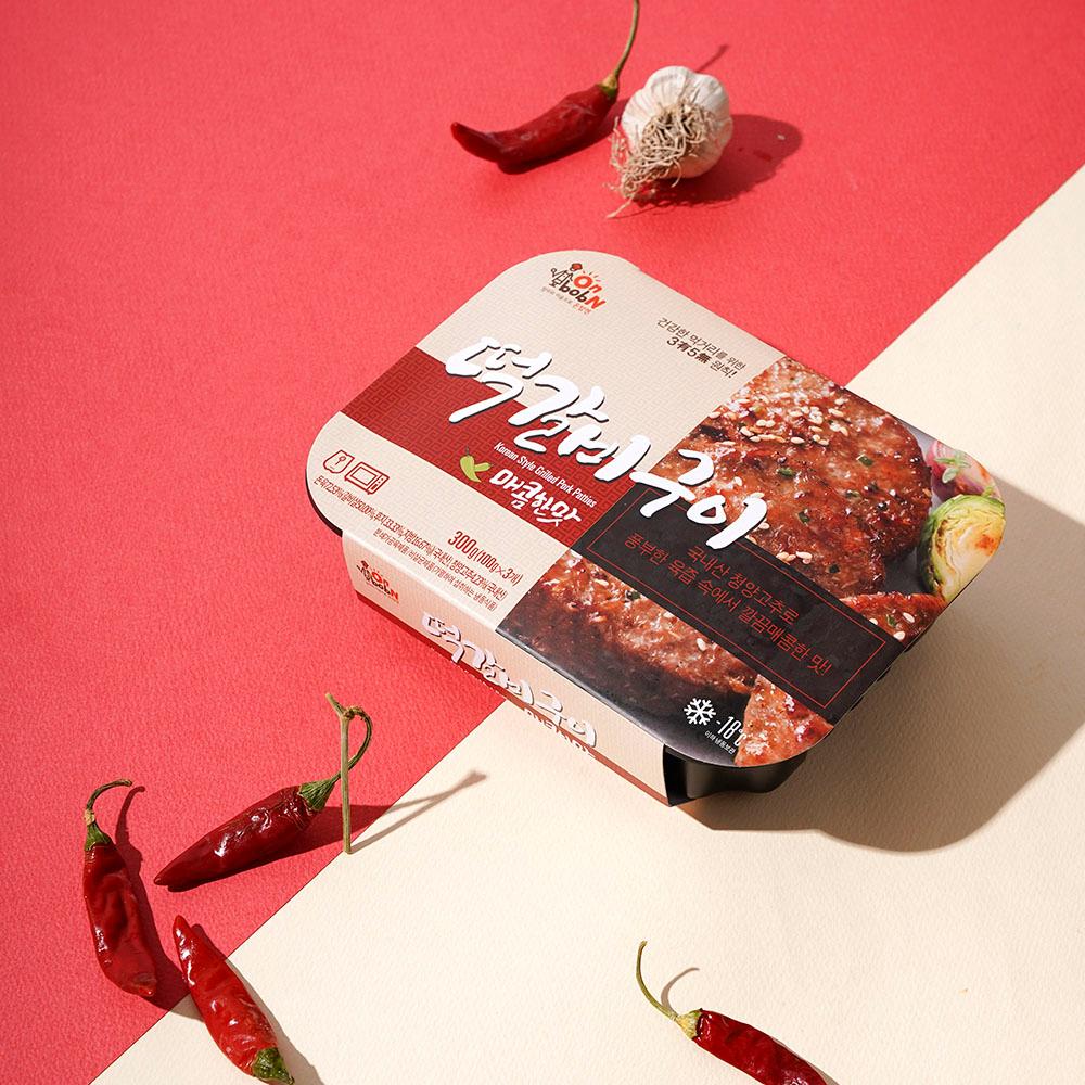 [온밥엔] 육즙가득 두툼 떡갈비구이 3종 (순한맛,매콤한맛,치즈)-휴닛-차세대 판로플랫폼 스토어(STORE) 36.5