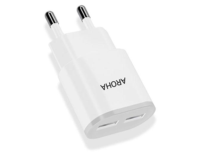 아로하 국산 2.1A 2포트 멀티 충전기, 아이폰/갤력시 호환