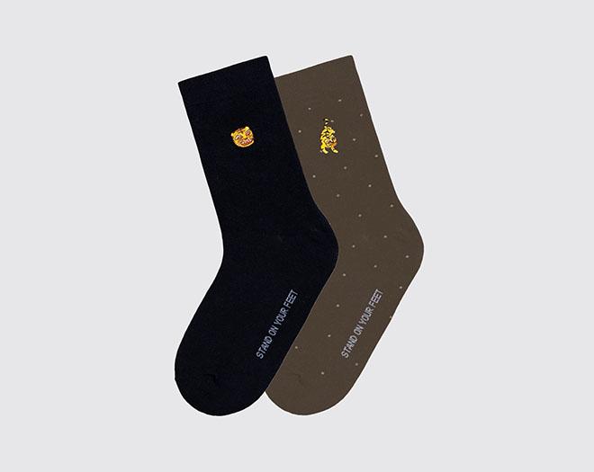 호랑이 양말 2종 세트-(주)소이프스튜디오-차세대 판로플랫폼 스토어(STORE) 36.5