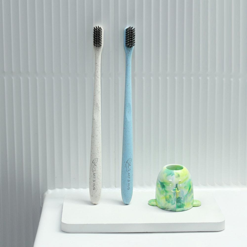 포봄이 밀짚 미세모칫솔 치약 세트 고급형 생분해 업사이클링 바이오플라스틱 여행용-주식회사 아트앤허그-차세대 판로플랫폼 스토어(STORE) 36.5