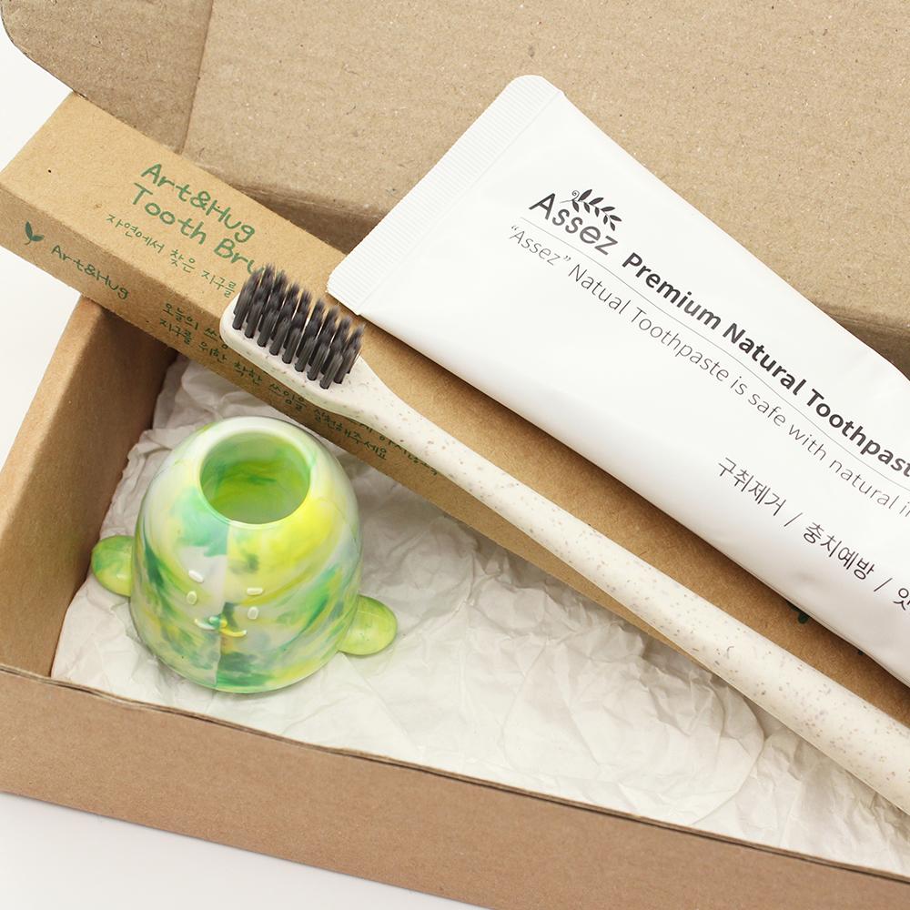 포봄이 밀짚 미세모칫솔 치약 세트 고급형 생분해 업사이클링 바이오플라스틱 여행용-주식회사 아트앤허그-차세대 판로플랫폼 스토어(STORE) 36.5