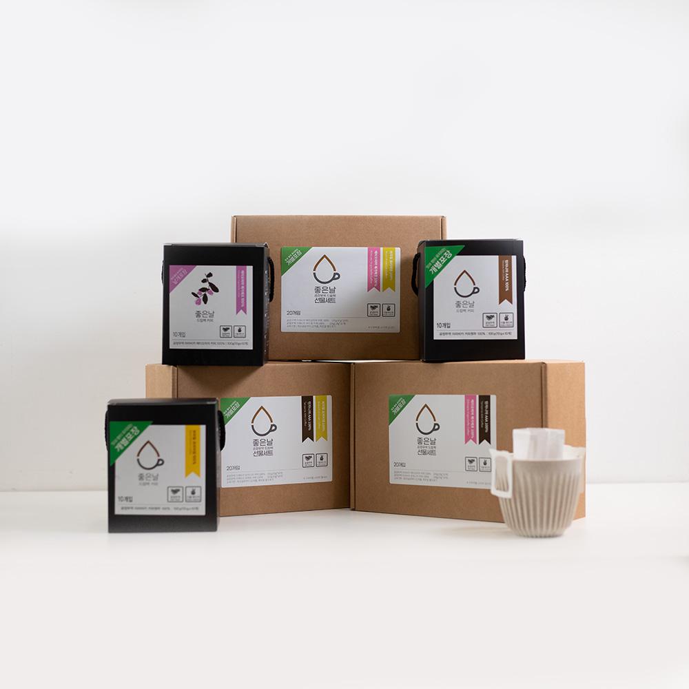 좋은날 공정무역 드립백 커피 선물세트 10g*20개입(에티오피아, 브라질, 탄자니아)-성미산 좋은날 협동조합-차세대 판로플랫폼 스토어(STORE) 36.5