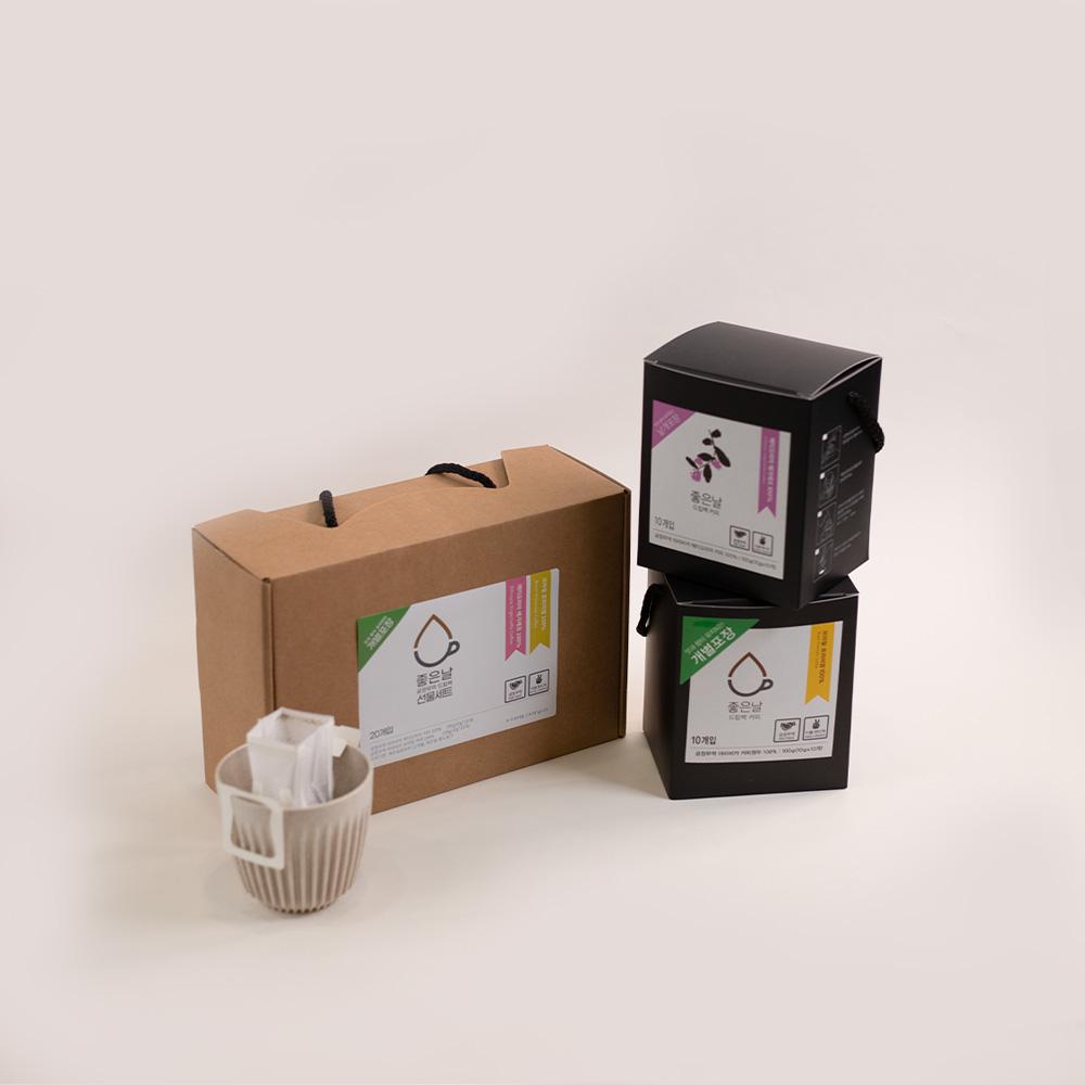 좋은날 공정무역 드립백 커피 선물세트 10g*20개입(에티오피아, 브라질, 탄자니아)-성미산 좋은날 협동조합-차세대 판로플랫폼 스토어(STORE) 36.5