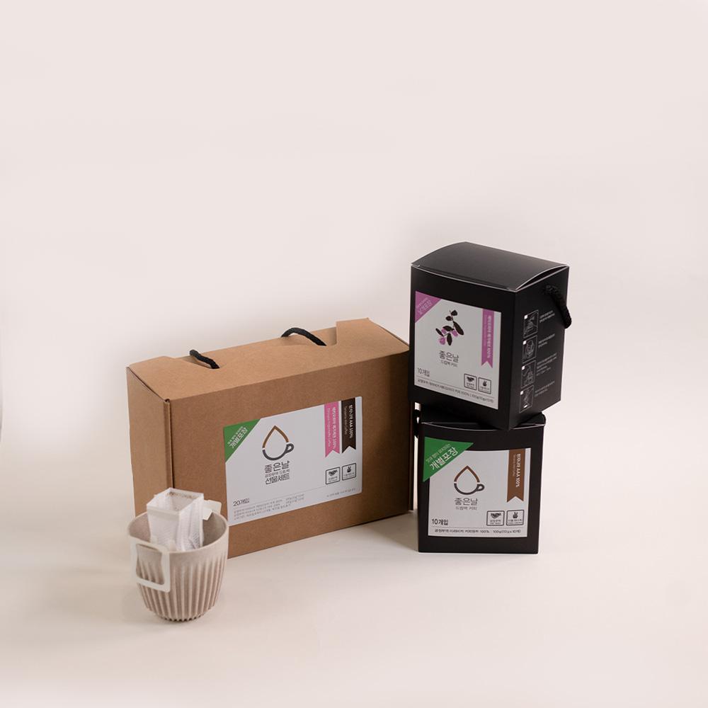 좋은날 공정무역 드립백 커피 선물세트 10g*20개입(에티오피아, 브라질, 탄자니아)-성미산 좋은날 협동조합-차세대 판로플랫폼 스토어(STORE) 36.5