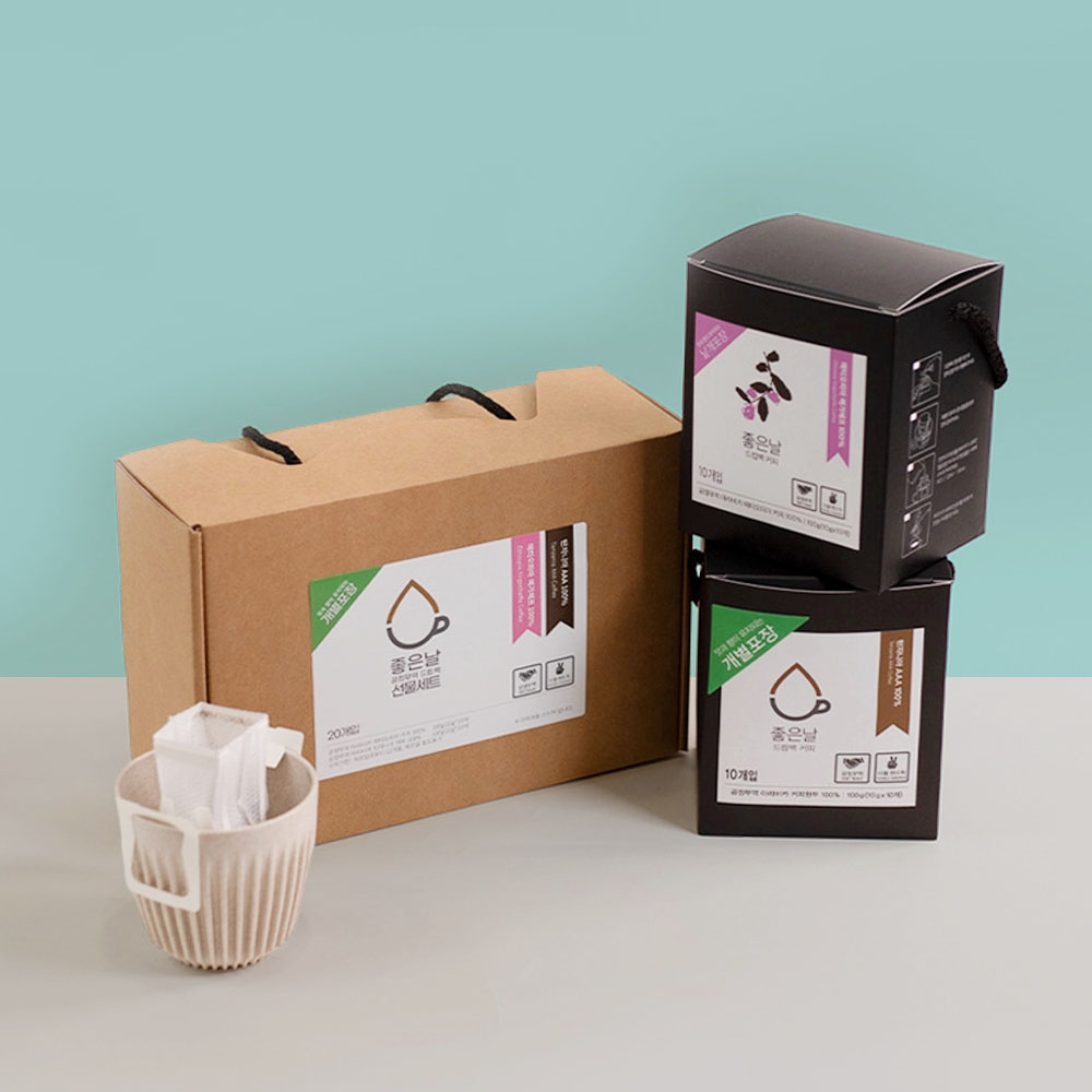 좋은날 공정무역 드립백 커피 선물세트 10g*20개입(에티오피아, 브라질, 탄자니아)-성미산 좋은날 협동조합-차세대 판로플랫폼 스토어(STORE) 36.5
