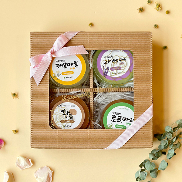 수제 허브 비누 4종 선물 세트 힐링테라피-협동조합 허브이야기-차세대 판로플랫폼 스토어(STORE) 36.5