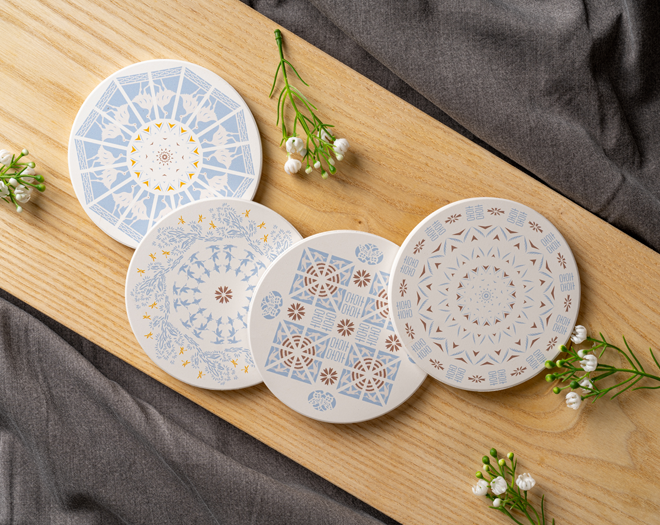 제주기메 도자 잔받침대 4P 세트