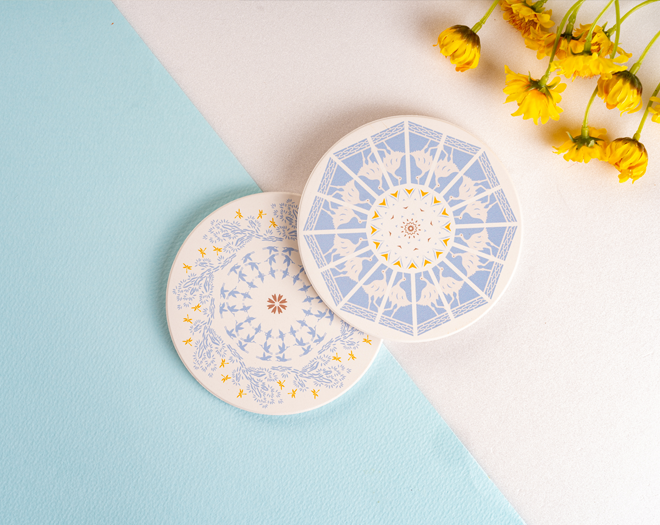 제주기메 도자 잔받침대 4P 세트