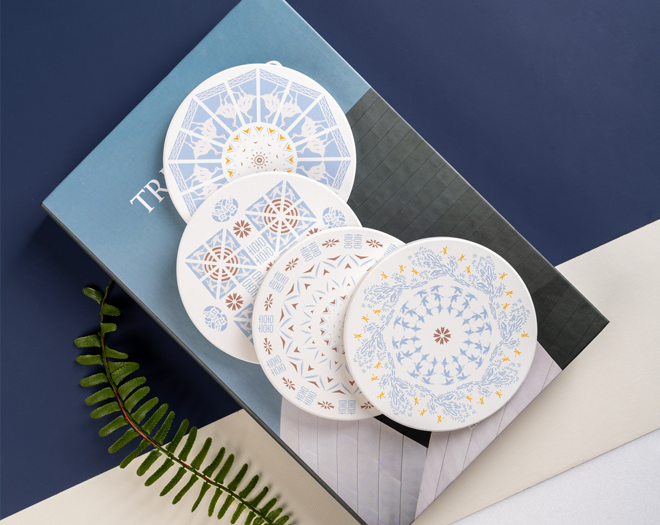 제주기메 도자 잔받침대 4P 세트