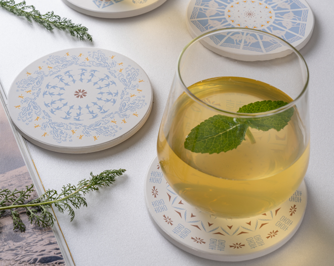 제주기메 도자 잔받침대 4P 세트