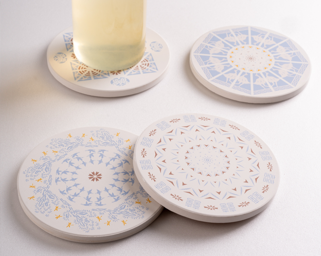 제주기메 도자 잔받침대 4P 세트