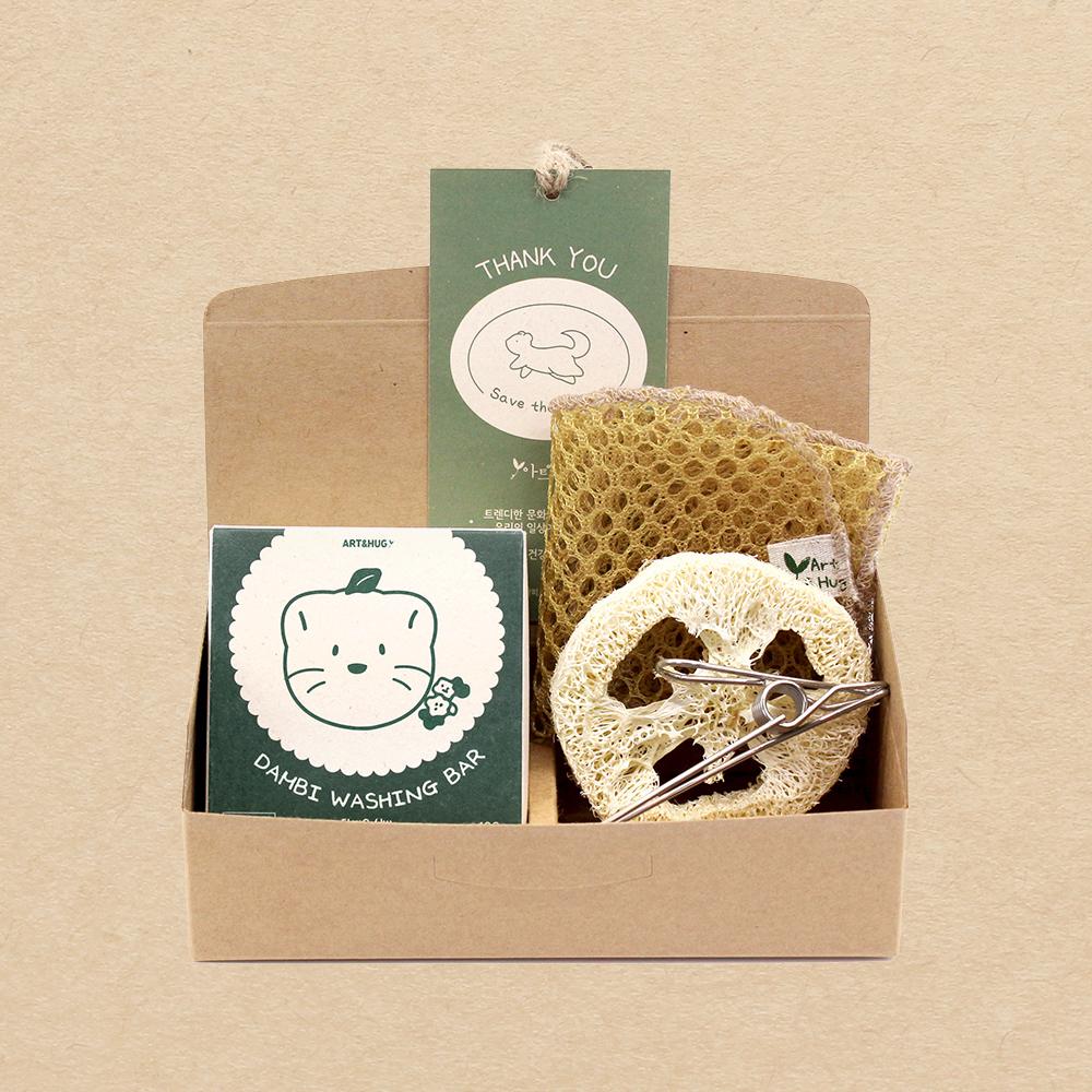 담비 천연 주방 워싱바 수세미 세트 설거지바 선물 수제 비누 답례품