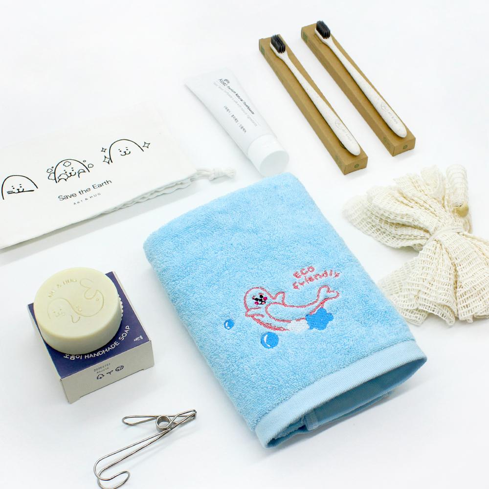 EVENT 에코실 타올 욕실 선물 세트 답례품 rPET 수건 보자기 포장-주식회사 아트앤허그-차세대 판로플랫폼 스토어(STORE) 36.5