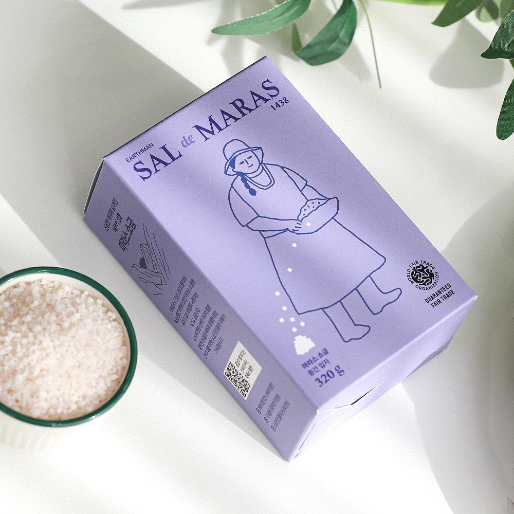 공정무역 토판염 미네랄 소금 페루 안데스 마라스소금 320g (중간입자)-주식회사어스맨-차세대 판로플랫폼 스토어(STORE) 36.5
